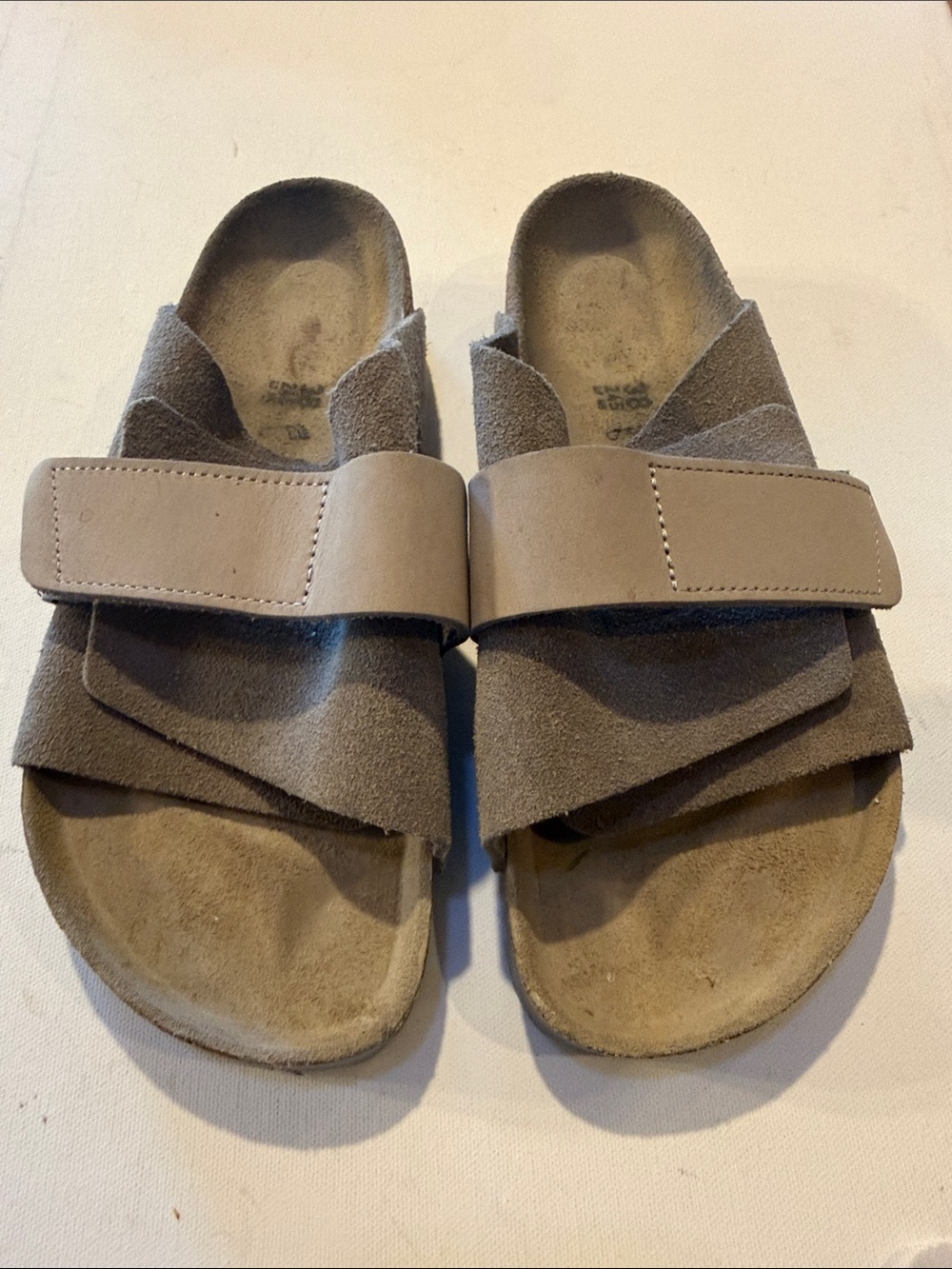Birkenstock Taupe Suede Adjustable Strap Sandals